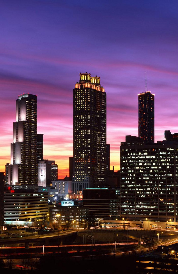 Downtown Atlanta skyline at dusk